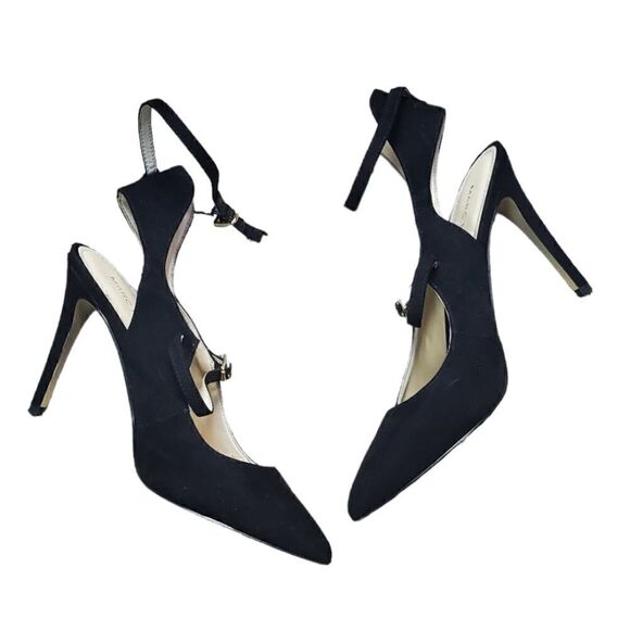 Marc Fisher Black Velvet Strappy Heels - Picture 1 of 6
